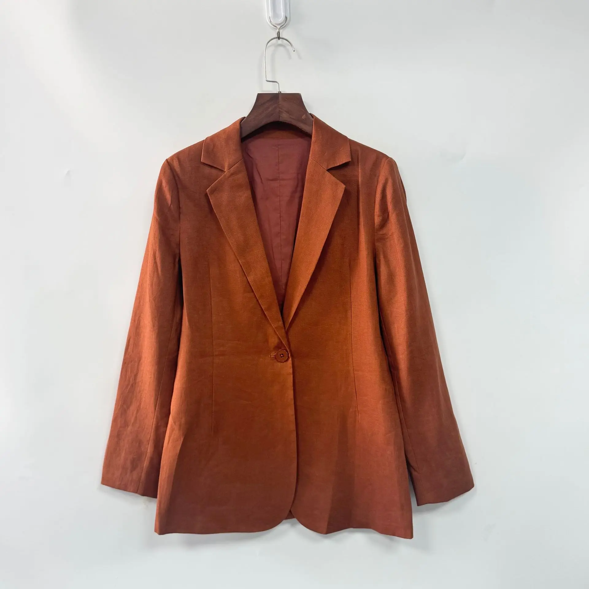 

Dave&di Linen Elegant Temperament Comfortable Lapel Slim Fit Suit Jacket Women's Jacket Woman Clothes Tops Ropa Mujer Blazer