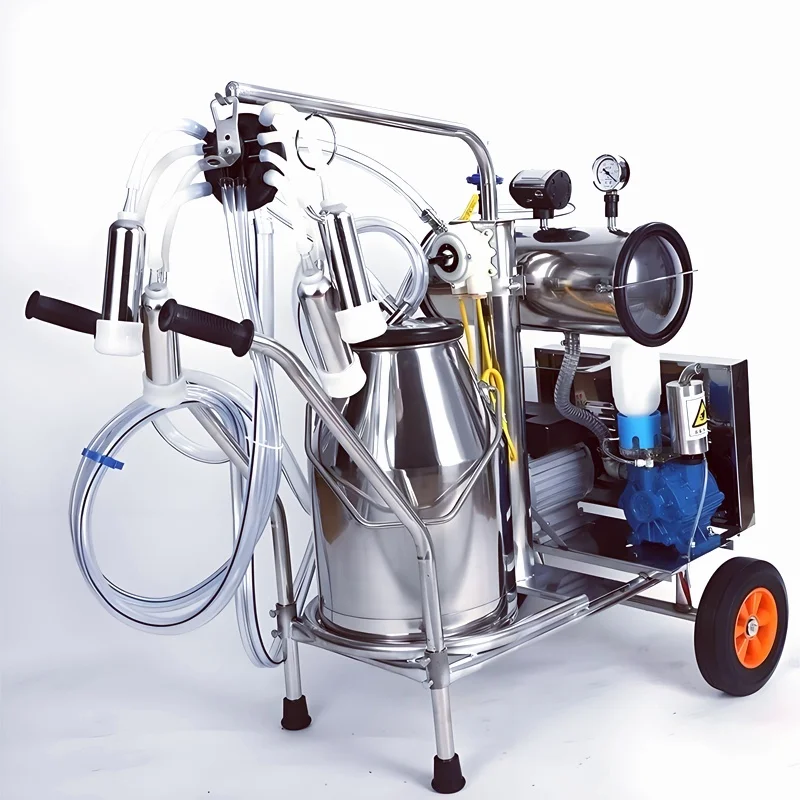 Portable Electric Milking Machine, Automatic Vacuum Pump, Mobile Cow and Sheep Milker, Farm Use, Motor-Powered Dairy Equipment