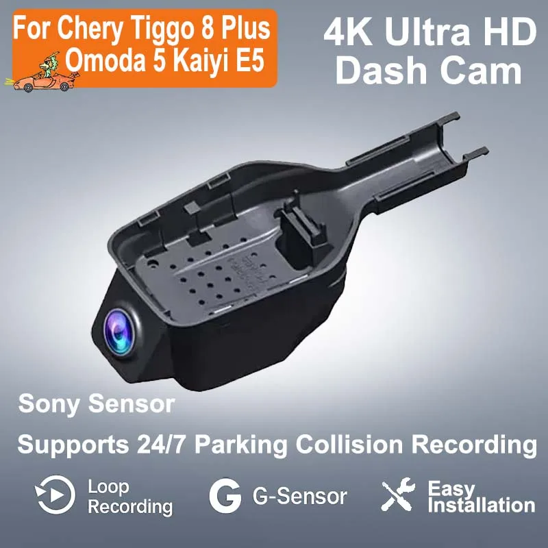 

For Chery Tiggo 8 Plus Omoda 5 Kaiyi E5 Dual Lens DashCam Recording Devices 4K Dash Cam WIFi Car DVR Video Recorder for Omoda C5