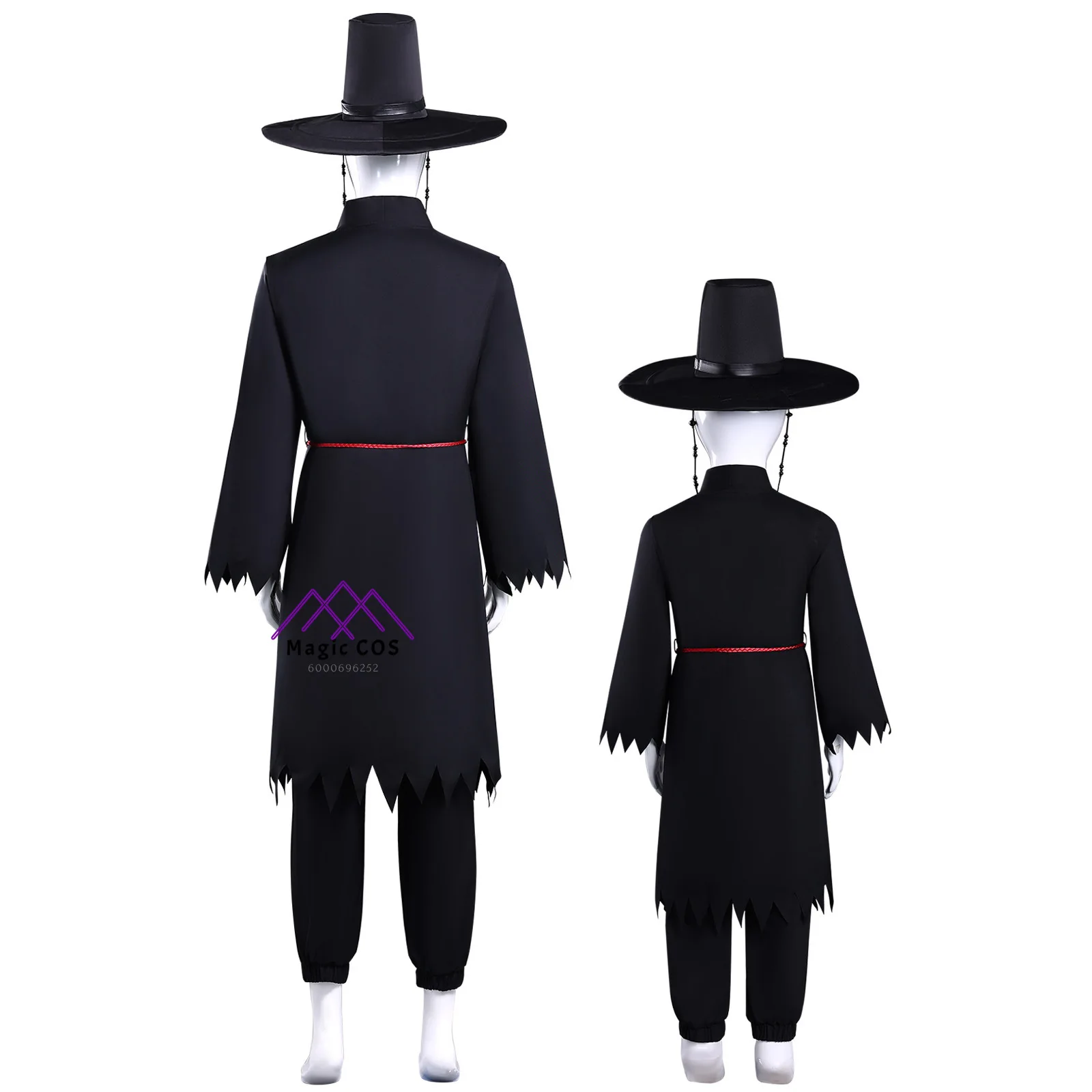 K-POP شيطان الصيادين ساجا الأولاد تأثيري حلي الكبار الذكور الأسود KPOP نمط دعوى مجموعة كاملة أنيمي الملابس لبدلة حفلة الهالوين