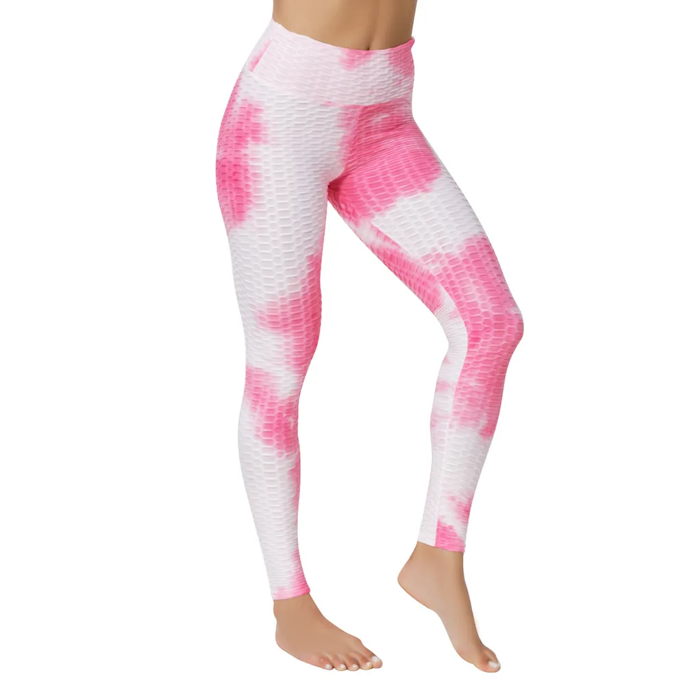 Mallas Push Up anticelulitis de cintura alta para mujer, Leggings sexys de tinta Tie Dye para gimnasio, entrenamiento, Fitness, correr,