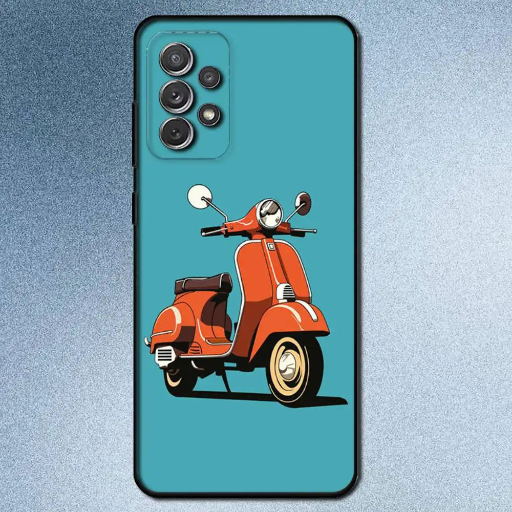 V-VespaS Scooter Phone Case For Samsung S25,S24,S21,S22,S23,S30,Ultra,S20,Plus,Fe,Lite,Note,10,9,5G Black Cover