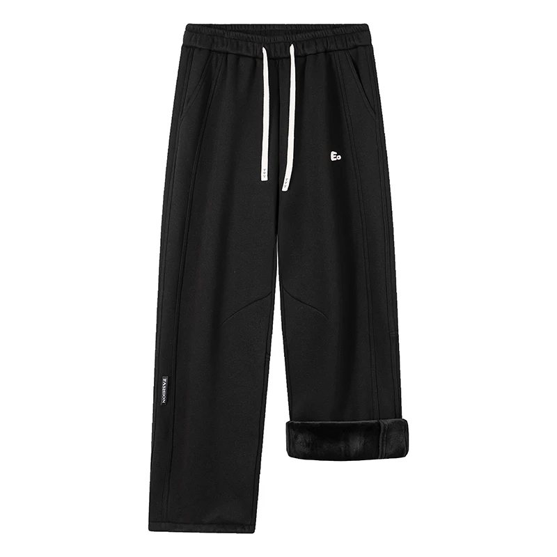 

Осенние и зимние спортивные штаны на флисовой подкладке, унисекс, эластичная талия на шнурке, свободный дизайн прямых ног, доступны различные цвета, удобные и теплые повседневные брюки, простые и универсальные для повседневного ношения