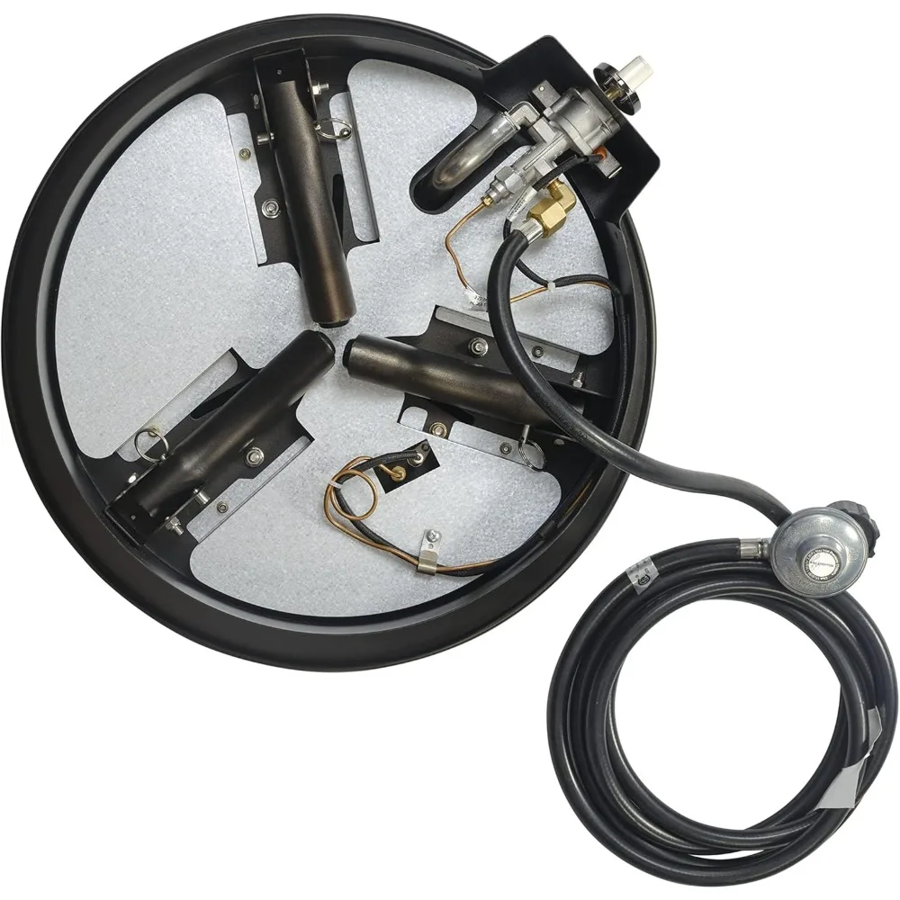 حفرة نار البروبان المحمولة من أمازون بيسكس، 19 جولة للفناء الخارجي، 55,000 وحدة حرارية بريطانية مع حزام حمل