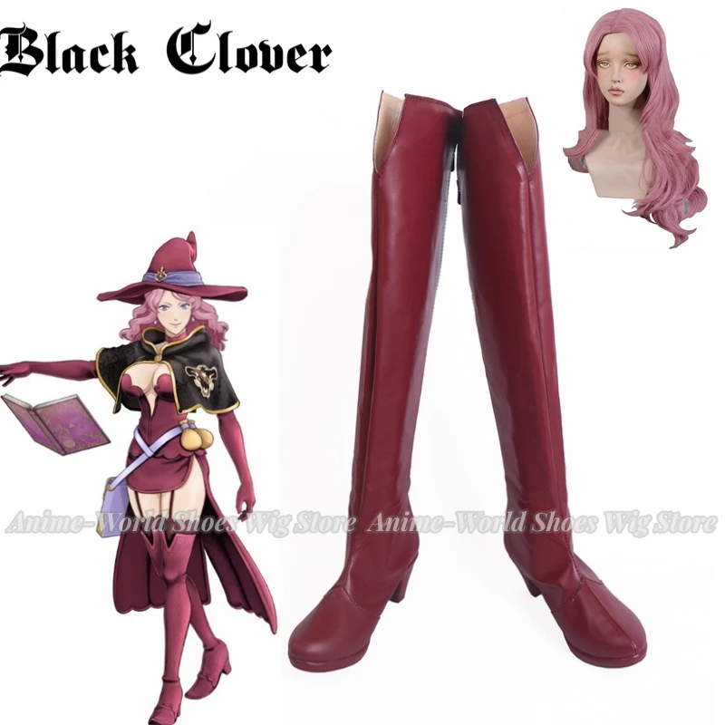 Anime  Quartet Knights Vanessa Enoteca Cosplay Boots Red Shoes High Heel Custom Made Wig Any Size