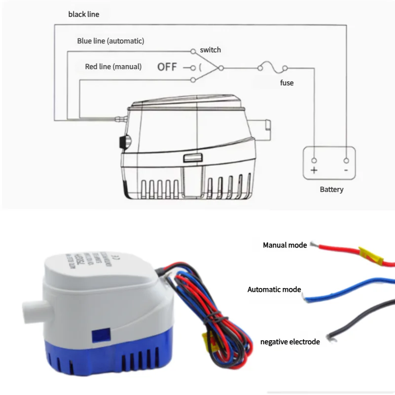 12V/24V Auto Bilge Pump 600-1100GPH Submersible for Marine Yacht Boat Engine - Rapid Water Drainage Pump image 5