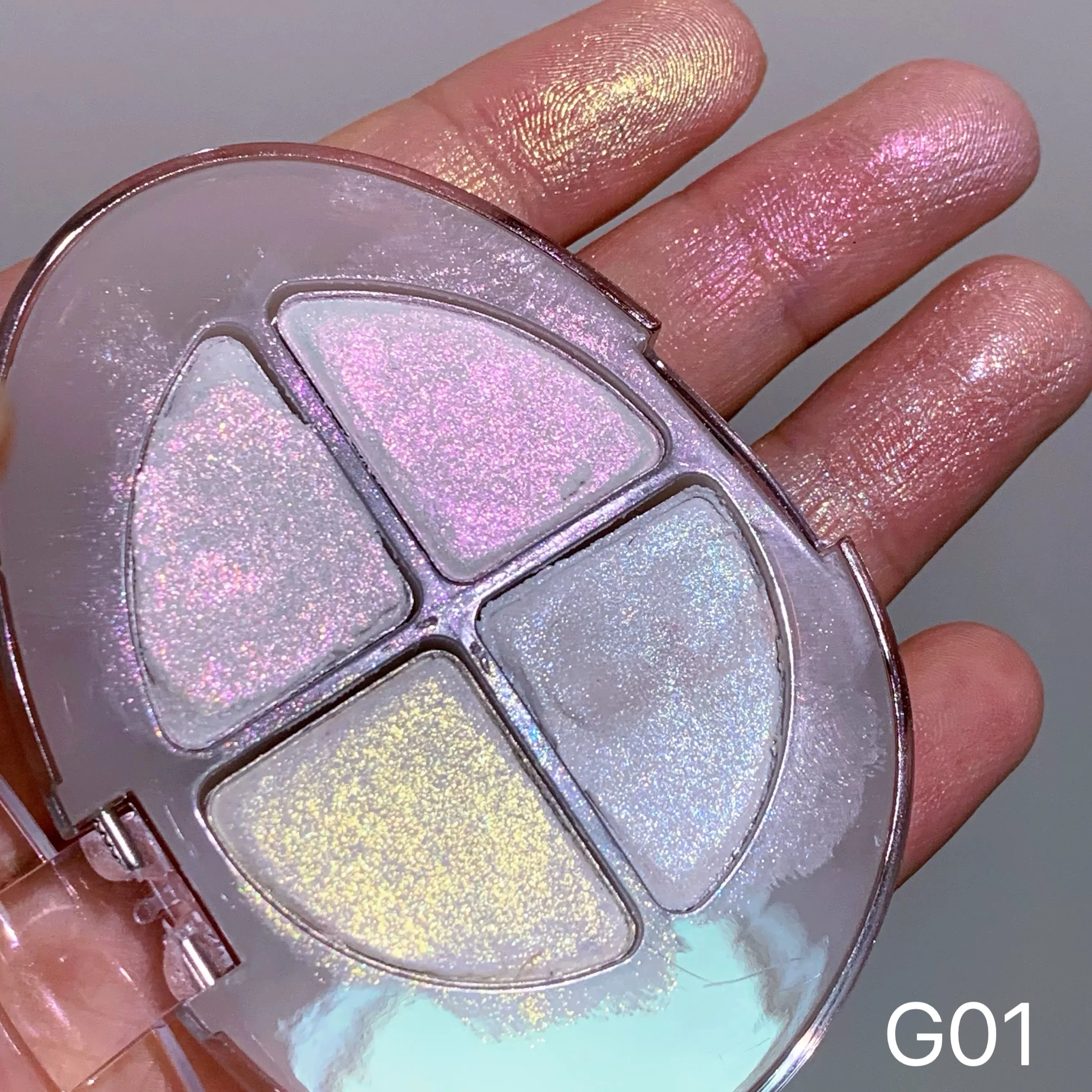 Four-color Eyeshadow Palette Glitter Pearlescent Flash Chameleon Shimmer Highgloss Portable Eye Shadow Eye Makeup