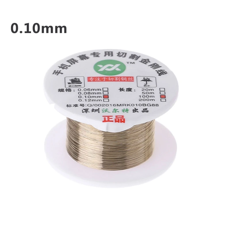 100m Alloy Gold Molybdenum Wire Cutting Line LCD Display Screen Separator Repair Dropship