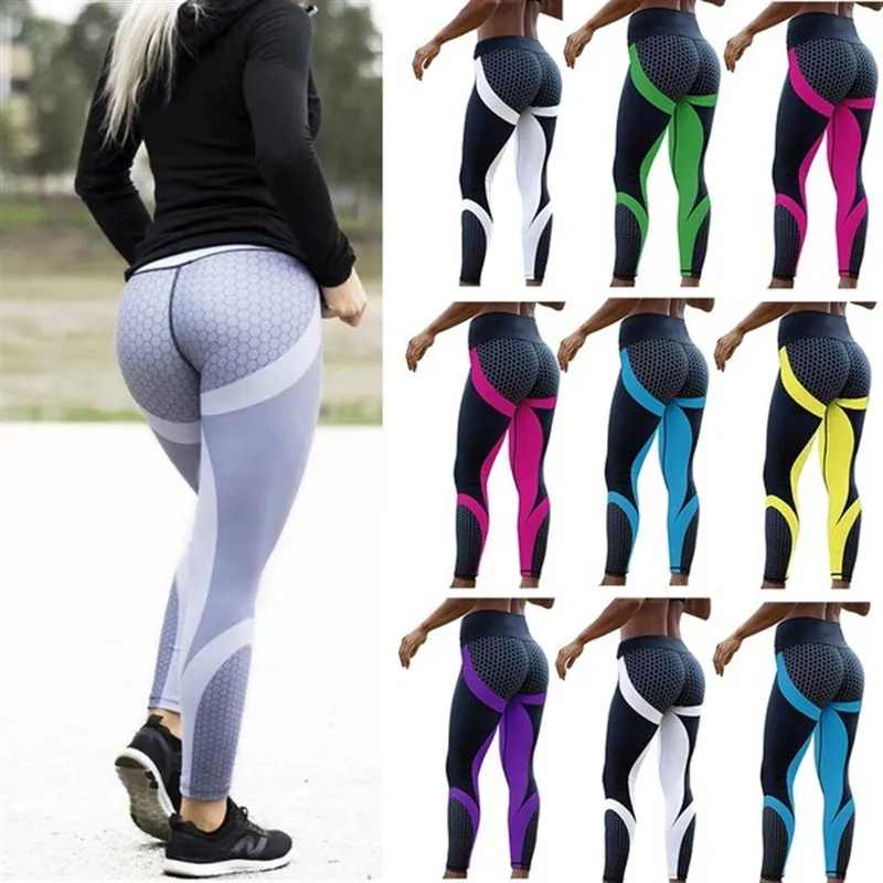 

Европейские геометрические сотовые цифровые принты, подтягивающие ягодицы, женские базовые брюки, длина с девятью точками, с принтом