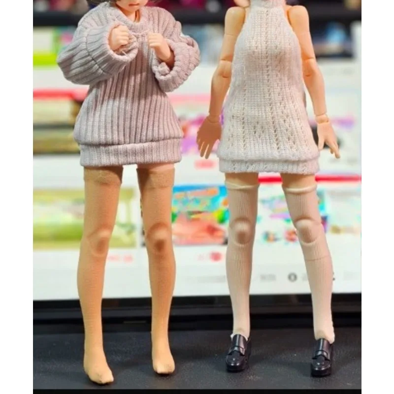 

1/12 Scale Female Doll Model 99S Series Round Neck Long-sleeved Sweatshirt Solid Color Sweater for 6" Action Figure Azone Body