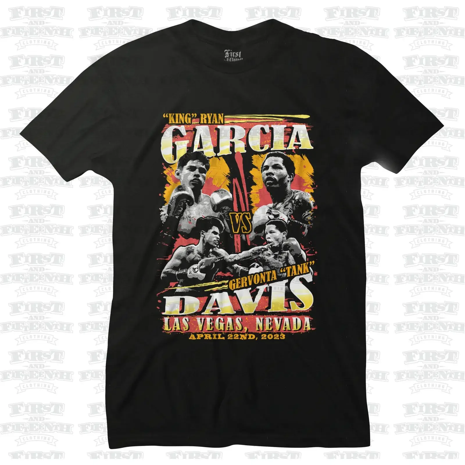 Camiseta vintage de los años 90 de Gervonta Tank Davis vs King Ryan Garcia, tallas S-3XL, para adulto, estilo lavado, unisex, ropa de diseñador elástica