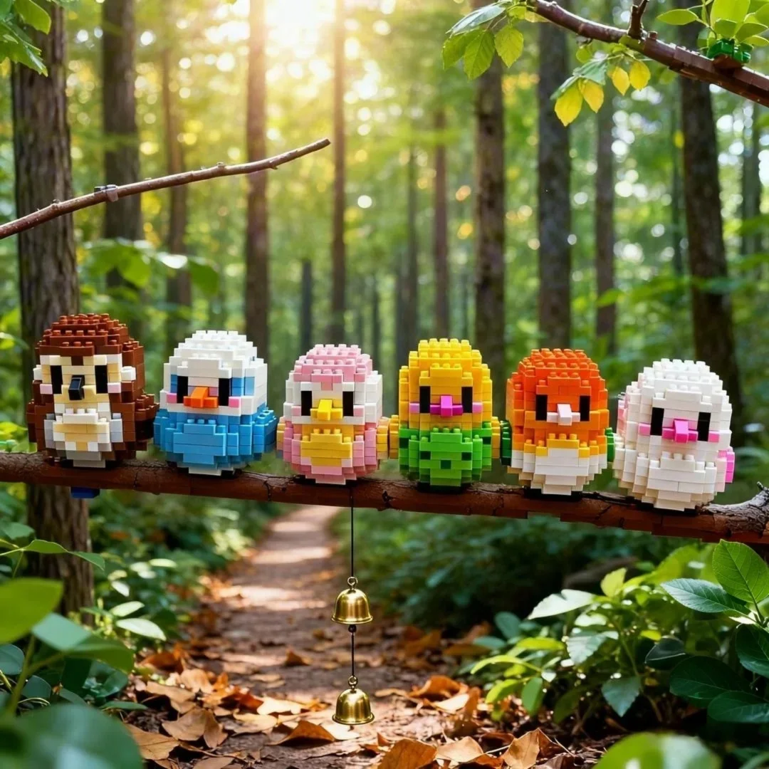 

KNEW BUILT Pet Parrot Micro Mini Building Block Игрушка-декор для рабочего стола, украшение для дома, подарок для девочек, детей, Рождество, мемориальные случаи