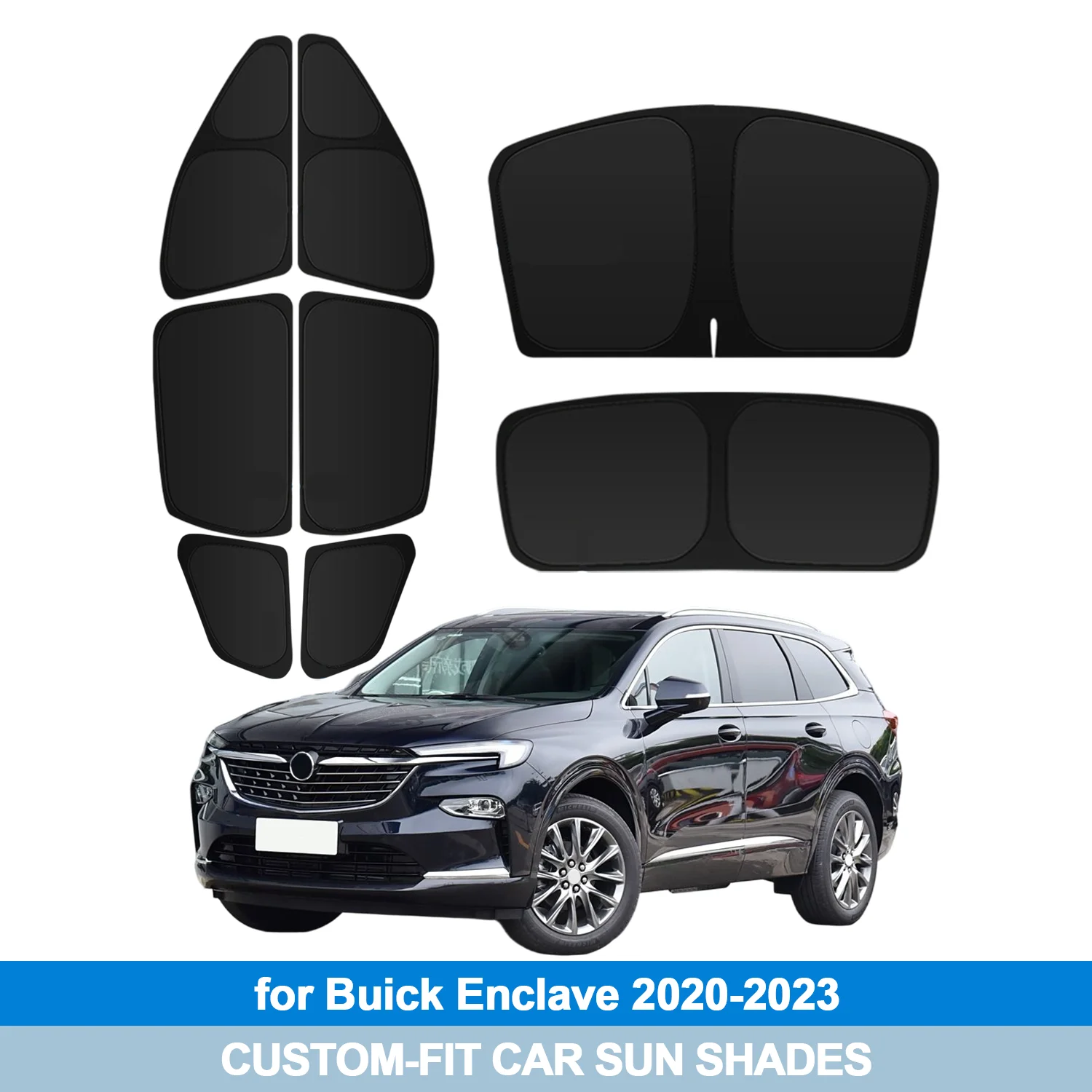 

For Buick Enclave 2020-2023 Windshield Sun Shade Side Window Shades Cover Sun Visor Shield Privacy Protection