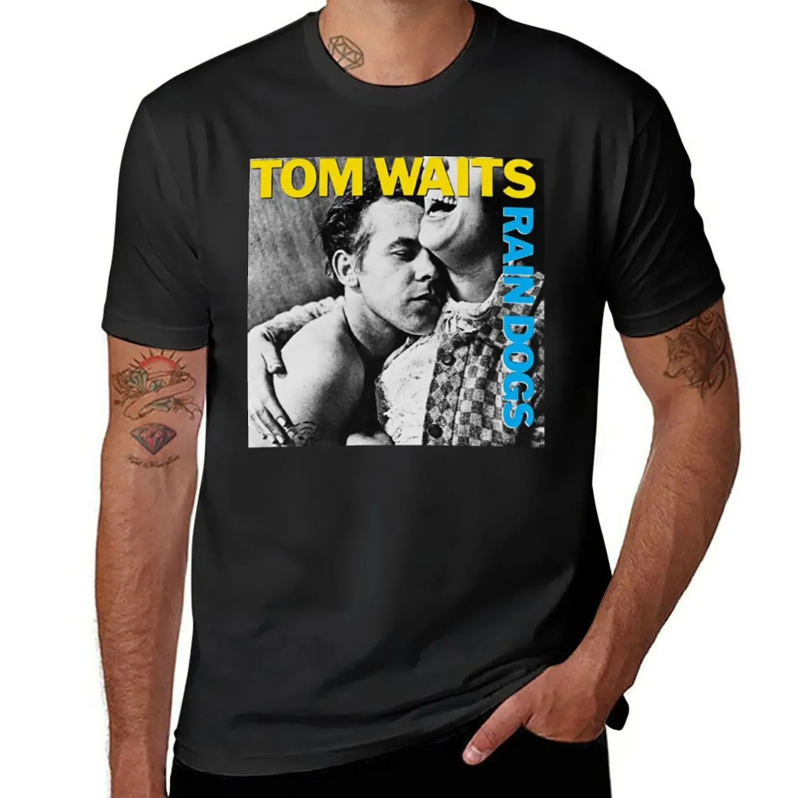

Новинка футболка Tom Waits Rain Dogs идеальный подарок футболка для мальчика тяжелые футболки винтажная одежда мужские Забавные футболки
