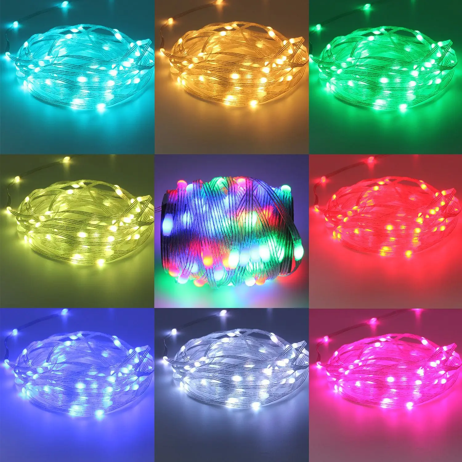 새로운 DC5V WS2812B 2812 LED 요정 빛 LED 풀 컬러 빛 5050 RGB WS2811 IC 50 픽셀 사전 납땜 내장 문자열 조명, WS2812B WS2811 WS2812B