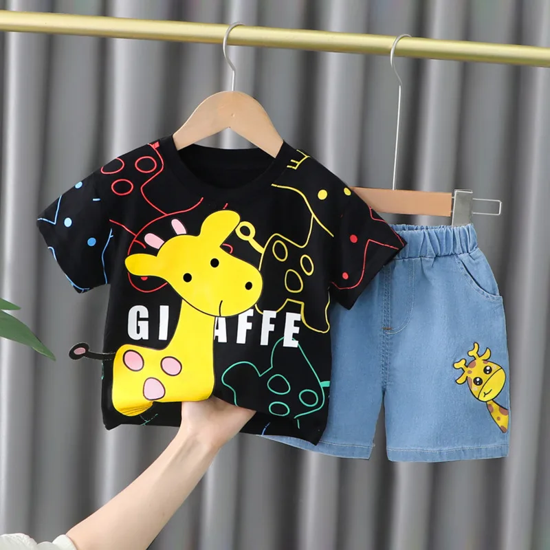 New Summer Baby Girls Clothes Suit Children Boys Fashion Cartoon T-Shirt Shorts 2Pcs/Sets Toddler Casual Costume Kids Tracksuits