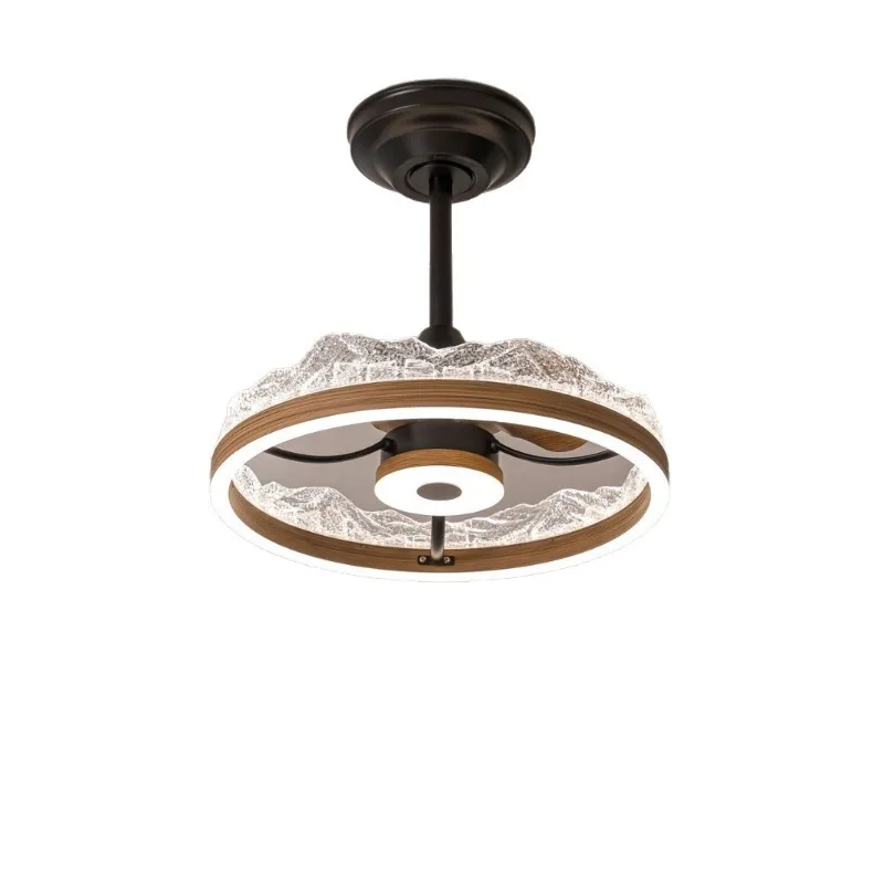

Nordic medieval fan light, mobile APP control stepless dimming ceiling fan light