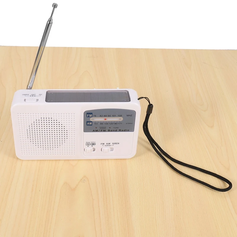 2X Radio de emergencia con manivela Solar y manual, autoalimentada, batería USB, Radio FM/AM, linterna LED, cargador de teléfono