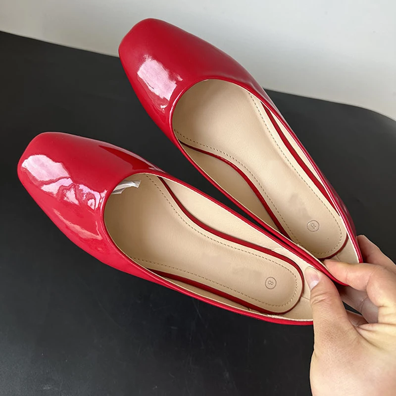 Plus Size 42 Candy Color Loafers Summer Ladies Flat Shoes Patent Leather Women Comfortable Slip On Shoes Zapatos Mujer