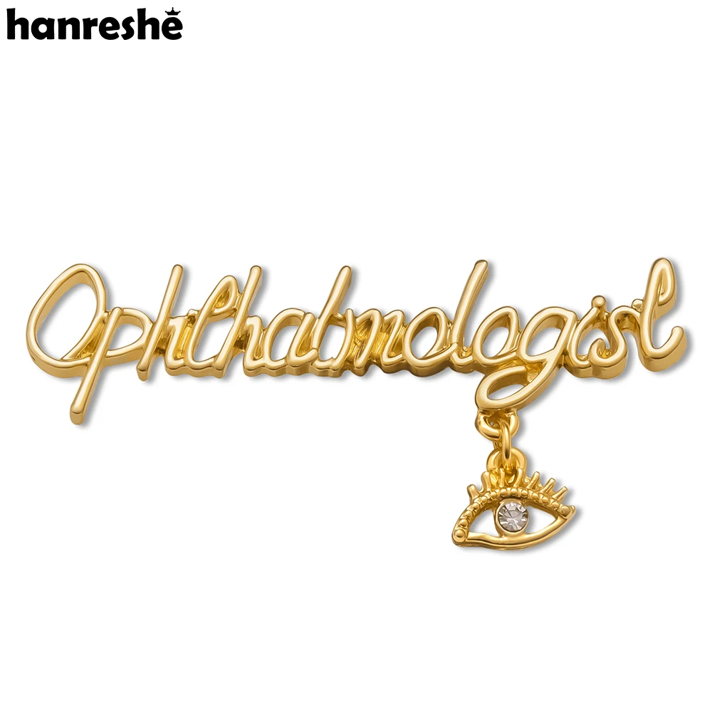 Hanreshe Ophthalmologist Medical Brooch Pin Eyes Ophthalmology Charm Jewelry Lapel Badge for Doctor Nurse Medicine Student