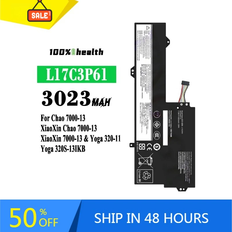 

L17C3P61 3023mAh Laptop Battery for Lenovo New Fashion Trend 7000-13b320-11 V5305-14 Lithium Rechargeable Battery