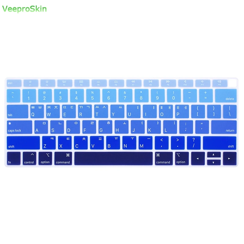 Korean Rainbow Silicone Skin Protector Keyboard Cover  for Macbook Air 13Newest Released with Touch ID Fingerprint US Version