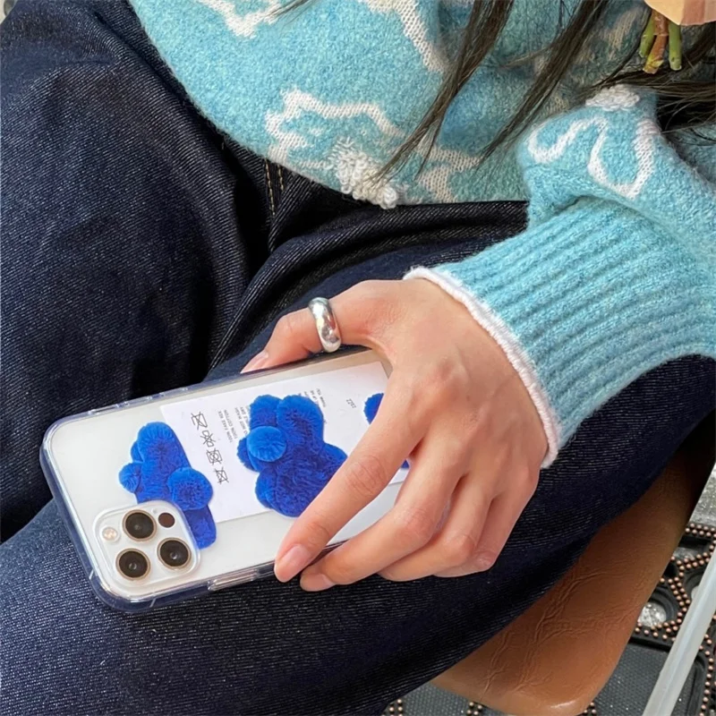 Blau Faul Bär Telefon Fall Für iPhone 14 13 12 11 Pro Max Mini 7 8plus Se2020 XS XR weiche Kristall Transparent Silikon Zurück Abdeckung