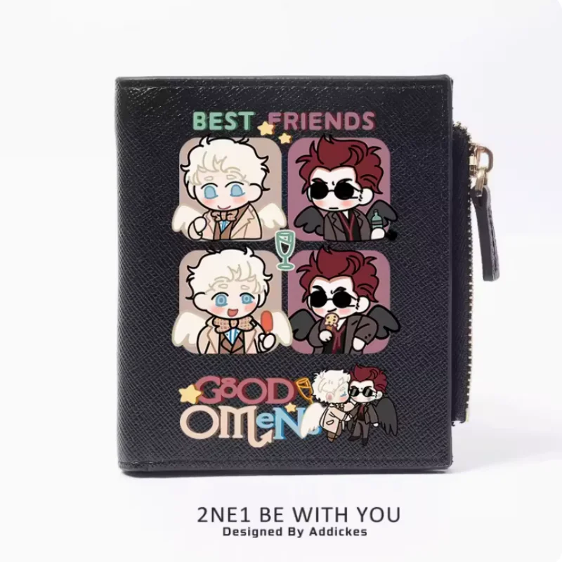 Anime Good Omens  Zipper Fashion Wallets PU Purse Card Holder Money Bag Gift B500 Cosplay