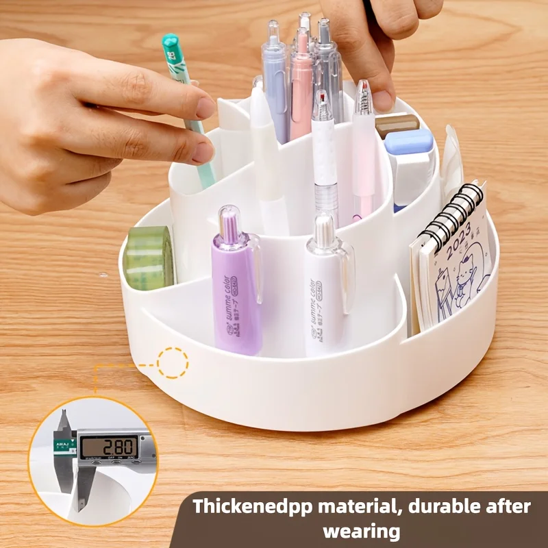 Creative 360-Degree Rotating Pen Holder, Large Capacity - Multi-Functional Desktop Organizer Suitable for Home and School Use