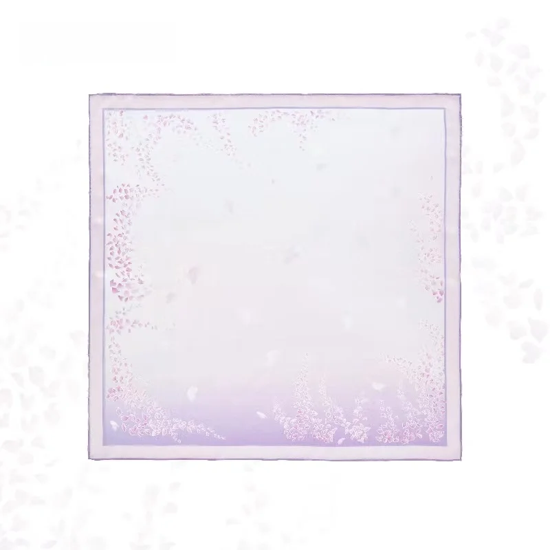 Suzhou Museum Taihu Snow Collaborative Purple Wisteria Silk Scarf Authentic Silk Tie Gift Box for Girlfriend Chinese Style