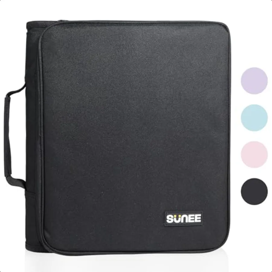 

Сумка для папок на молнии с ручкой, 2 дюйма, 3 кольца, вместимость листов 500 входит карман на молнии, расширяющаяся папка для файлов с несколькими карманами