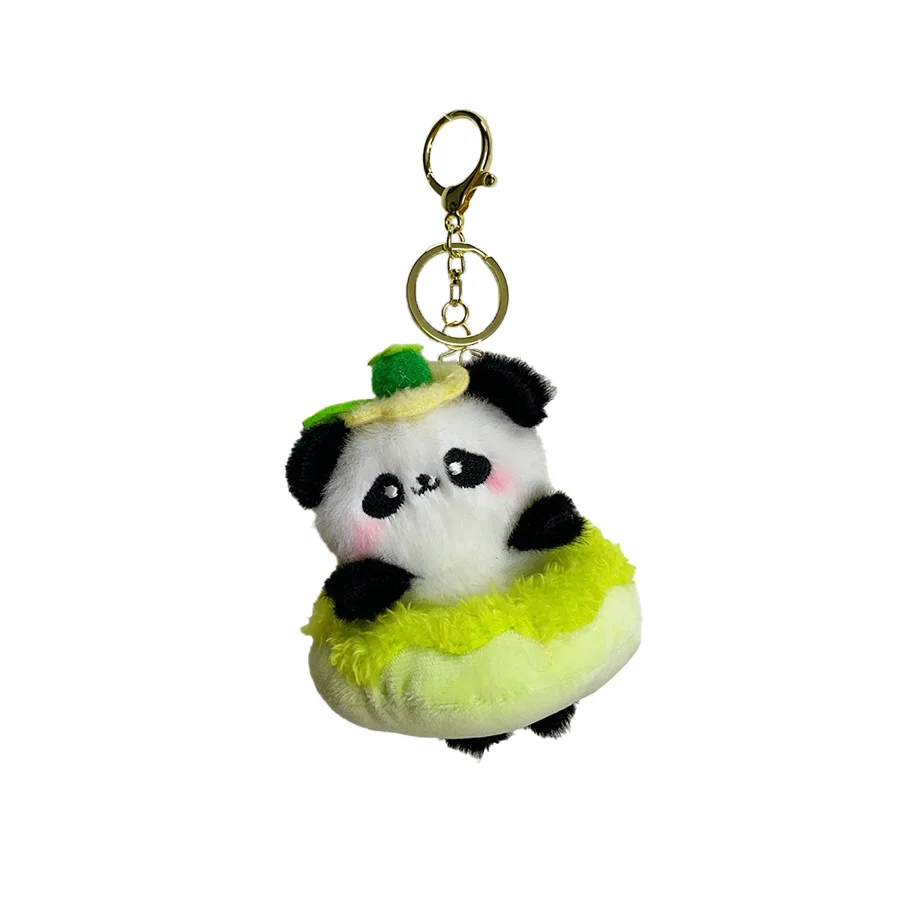 Simpatico ciambella animale portachiavi in peluche portachiavi creativo in peluche cartone animato coniglio / capibara / panda ciondolo borsa in peluche regalo di compleanno