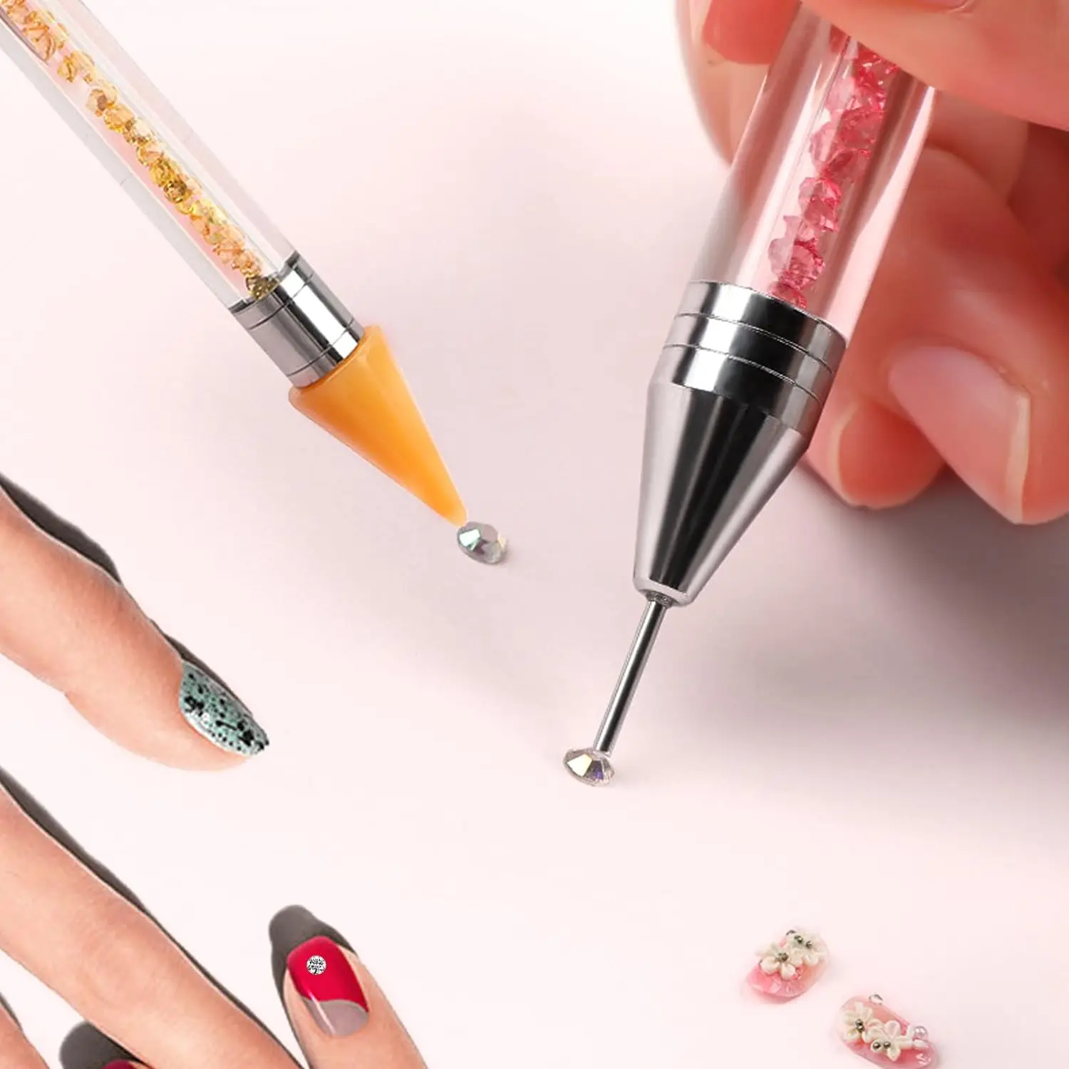 Strass-Aufnahmestift, Doppelseitiger Wachsstift für Nägel, Edelsteine, Kristalle, Nieten, Maniküre, Nagelkunst, DIY-Dekorationswerkzeug – Detail 7