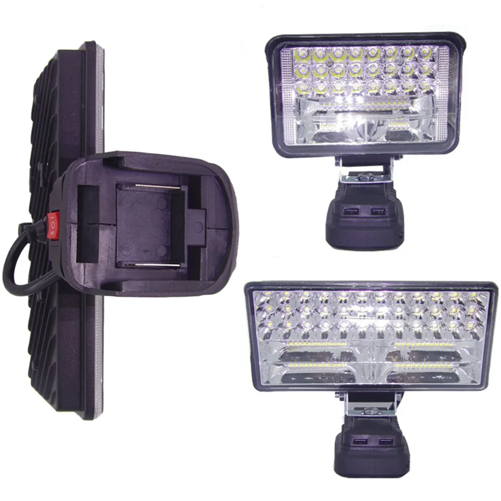 1pc Cordless LED Work Light For 18V Battery Handheld Flashlight USB Charing Port For Camping Trip Accessories