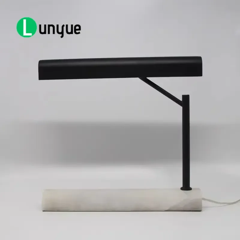 Nordic Modern Black Metal Portable Reading Table Lamp Architectural Design Decorative Light for Home Office Desk Bedroom