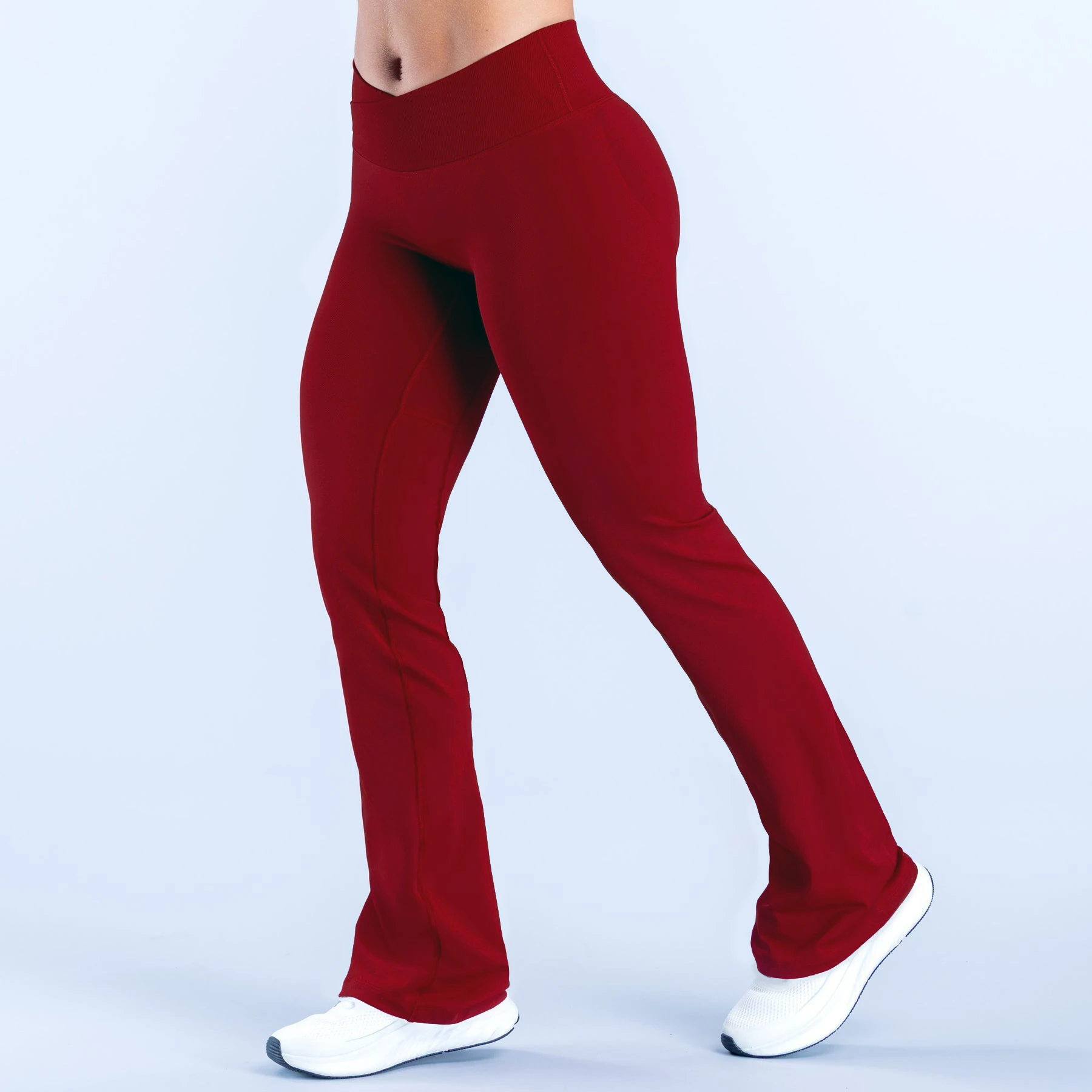 Pericic Flares Leggings für Damen, nahtlose Yoga-Hose, überkreuzter V-förmiger Bund, ausgestellte Gym-Leggings, Sport-Tights, Workout-Hose – Detail 26
