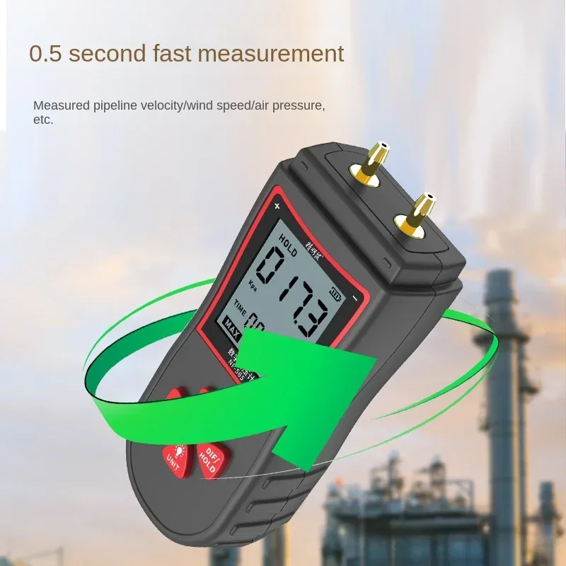 user-friendly NF-565 Digital Pressure Gauge: Measures Wind Pressure & Differential Pressure with High Precision