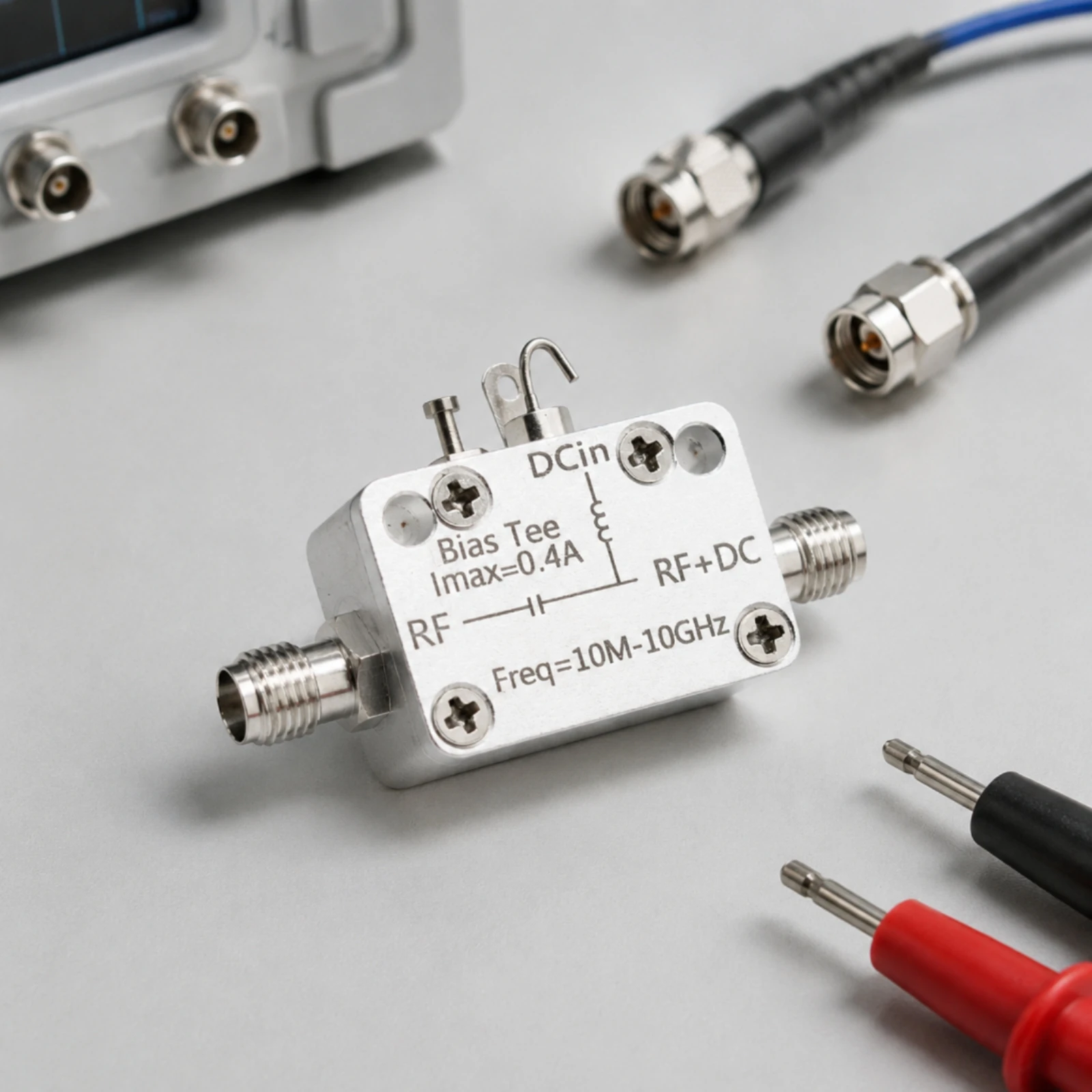 SMA Coaxial RF Bias Tee Slim RF Bias Tee with DC Input Terminal SMA Coaxial DC Block High Frequency Air Conditioning