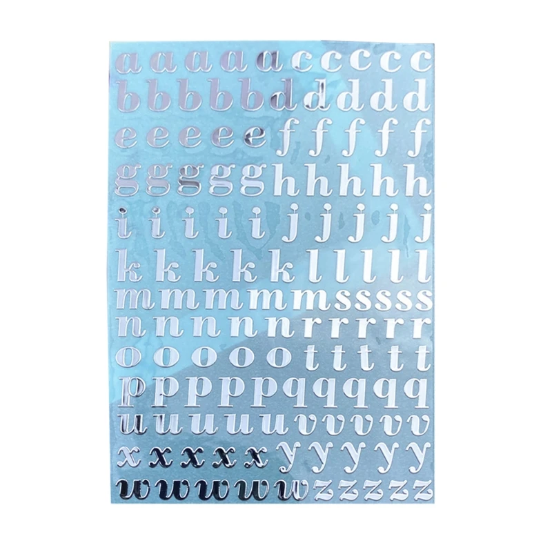 Glitter Letter Numbers Stickers Self-Adhesive Metal Stickers 26 Uppercase Letters Stickers DIY Decoration A-Z Stickers Dropsale