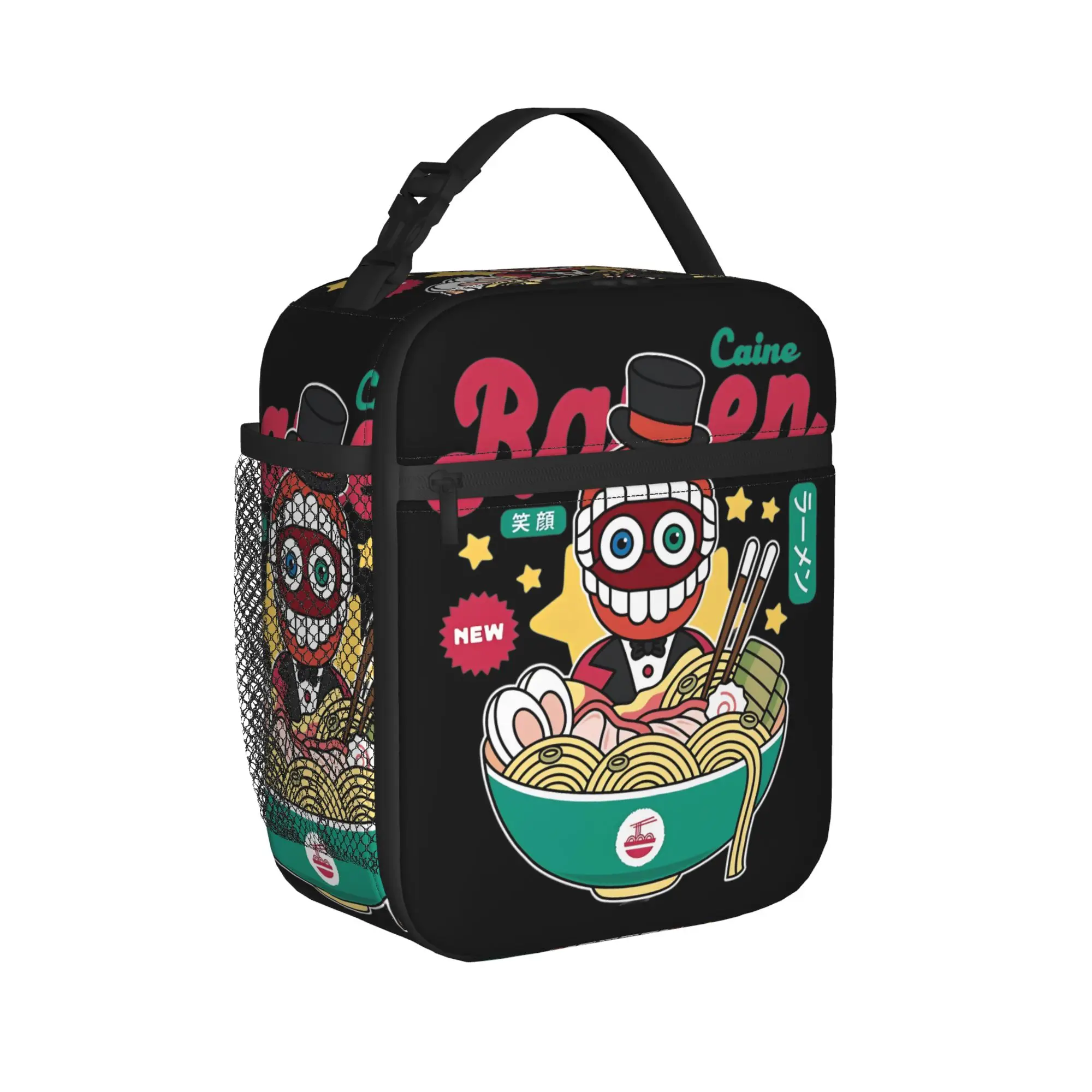 Ringleader Caine Ramen Thermal Insulated Lunch Bags Cartoon Digitals Circus Portable Bento Box Thermal Cooler Lunch Boxes