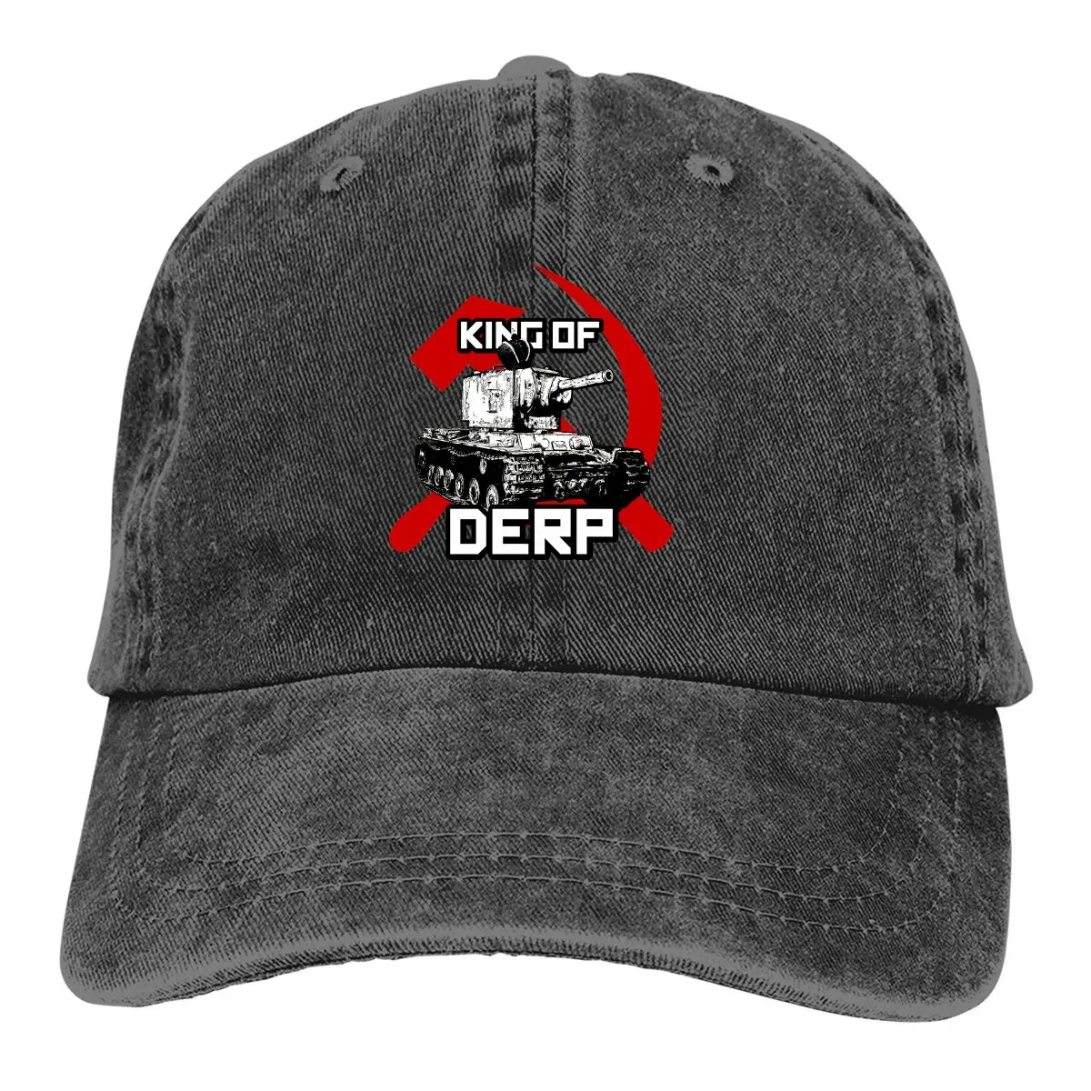 

Washed Men's Baseball Cap KV2 King of Derp Trucker Snapback Caps Dad Hat Russian USSR CCCP Golf Hats