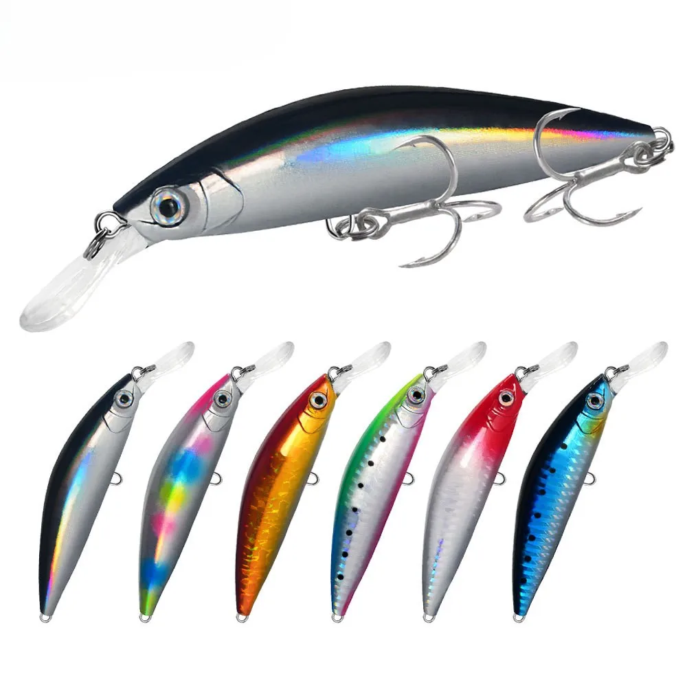

11cm 32.5g Sinking Minnow Lure Long Casting Built-in Lead Hard Bait 6# Treble Hooks Fishing Tackle for Bass Freshwater Saltwater