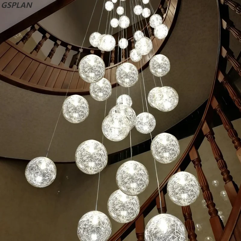 Modern Penthouse Pendant Light Led Double Sided Living Room Restaurant Villa Nordic Staircase Bedroom Long Pendant Light Home