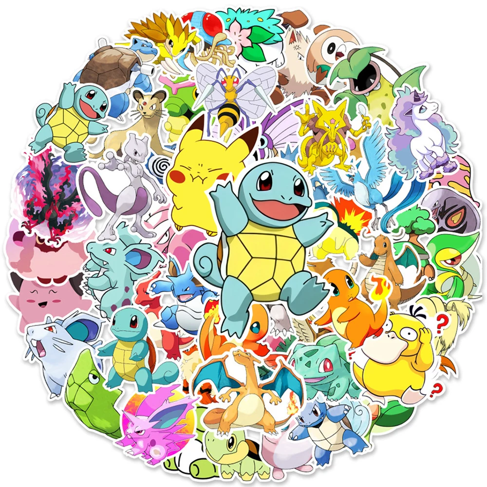 10/30/50pcs Cartoon Pokemon Graffiti Stickers Aesthetic Decorative Luggage Phone Case Laptop Waterproof Pikachu Anime Sticker