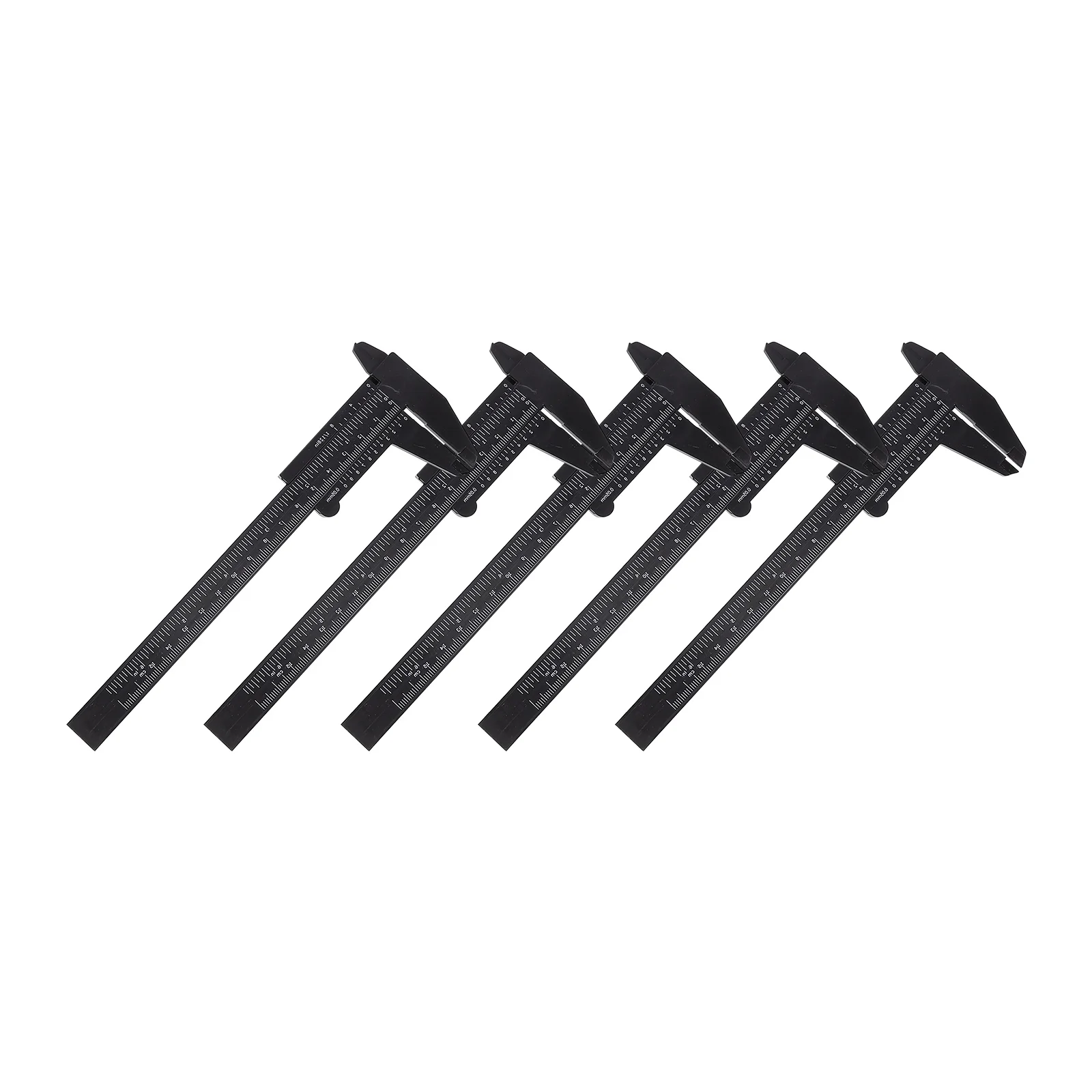 

5pcs Sliding Vernier Caliper 0-150Mm Double Scale Measuring Tool For Diy Household Plastic Gauge Mm Inch Readings Pocket Ruler