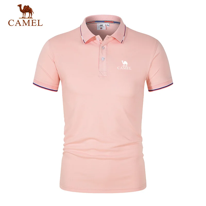 CAMEL-Polo brodé respirant pour homme, chemise à revers, affaires, loisirs, haute qualité, été, nouveau