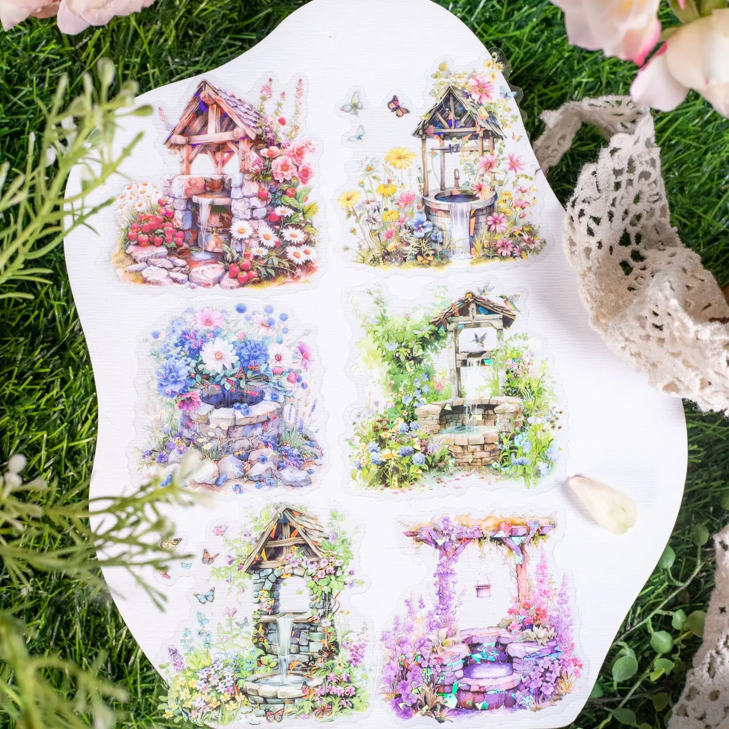 10pcs/1lot Kawaii Scrapbook Stickers Well of Wishes Journal Junk Journal Planner Stationery Sticker Planner Decorative