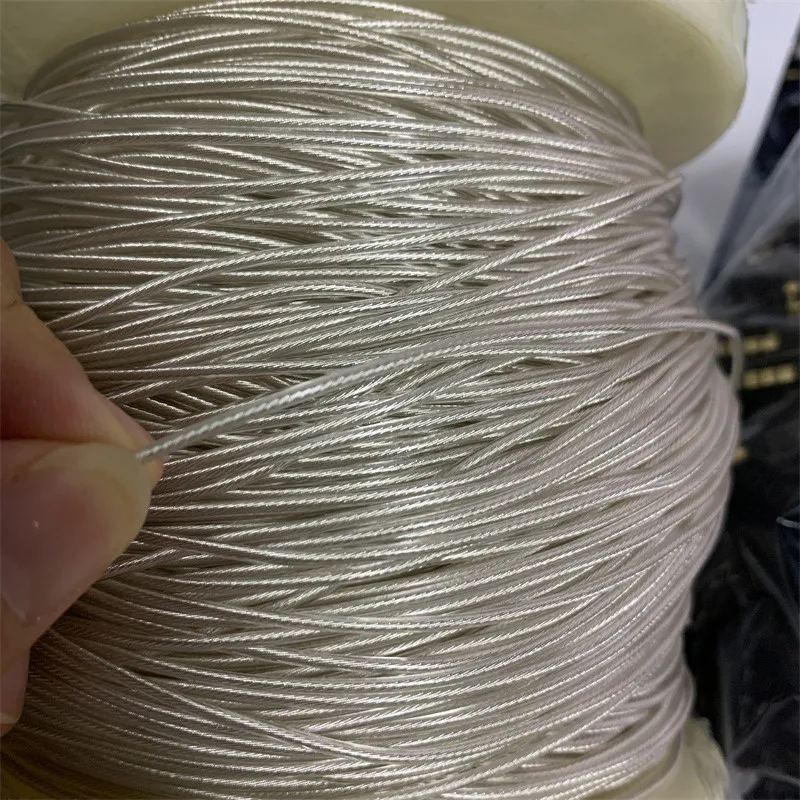 100 メートル単結晶銅メッキシルバーシングルコア銅メッキシルバーアップグレードライン 63 コア OD1.5MM