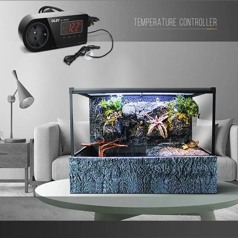 EU Plug Digital Temperature Controller Thermostat for Aquarium Reptile NTC Sensor AC-118