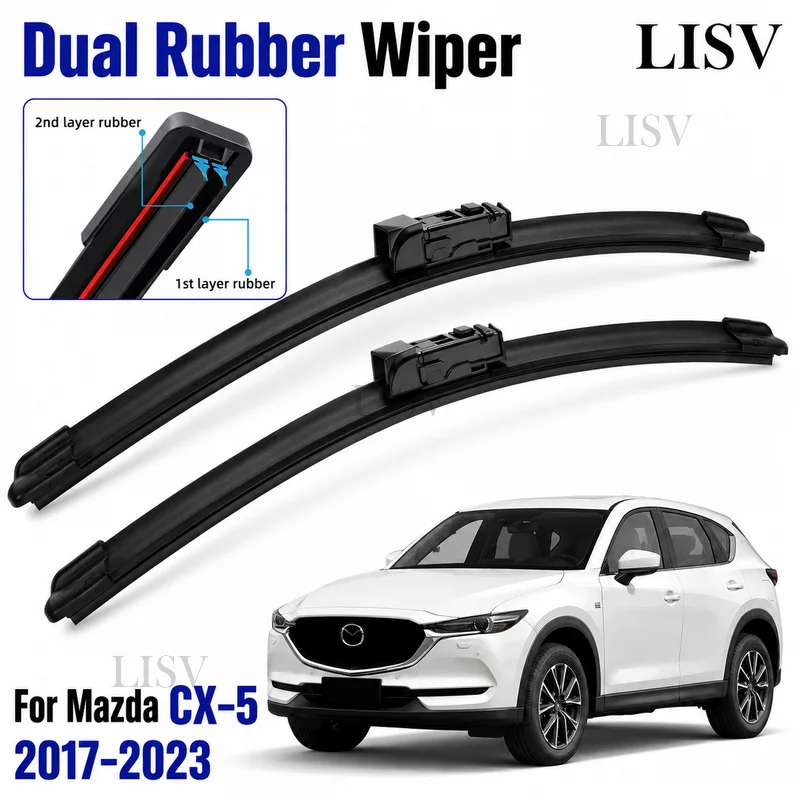 For Mazda CX-5 CX5 CX 5 2017-2023 Front Windshield Wiper Blades 2x Windscreen Window Accessories 2018 2019 2020 2021 2022